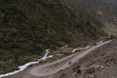 Continuing descent Kegeti pass, Kyrgyzstan, Friday, Aug. 27, 2021.  (Yam G-Jun)