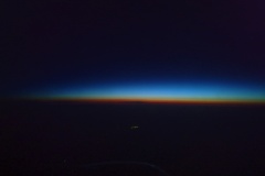 Dawn during the flight to Bishkek
